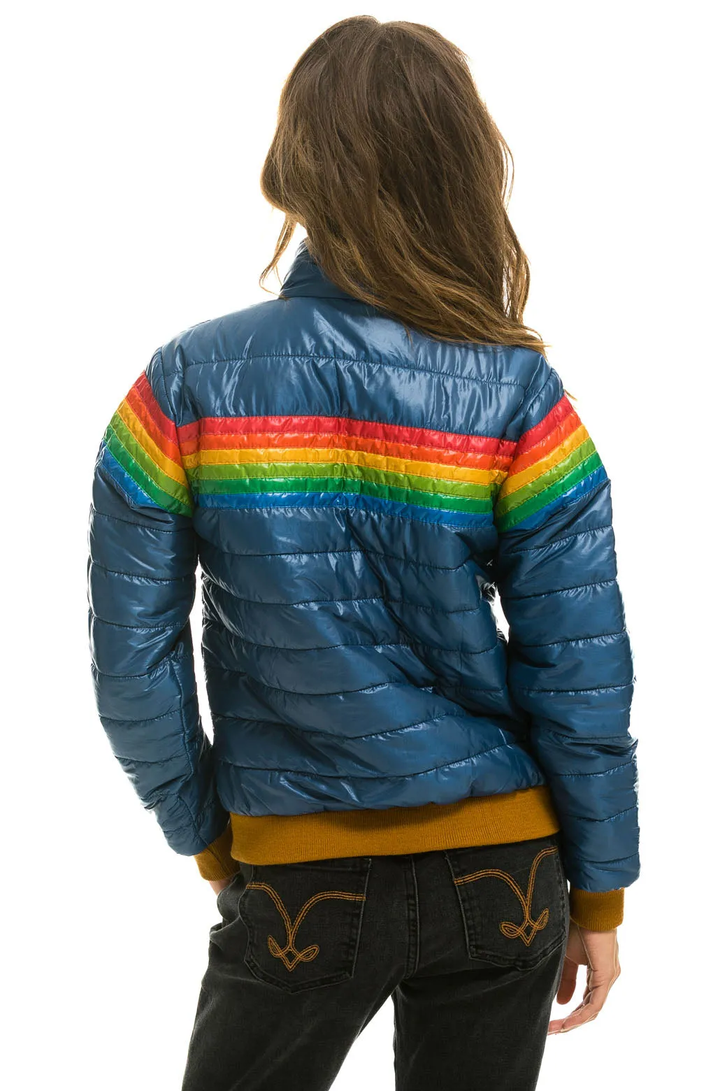 6 STRIPE JACKET - GLOSSY DEEP BLUE sold by Aviator Nation product image thumbnail 3