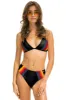 5 STRIPE TRIANGLE CROSS BACK BIKINI TOP - BLACK sold by Aviator Nation
