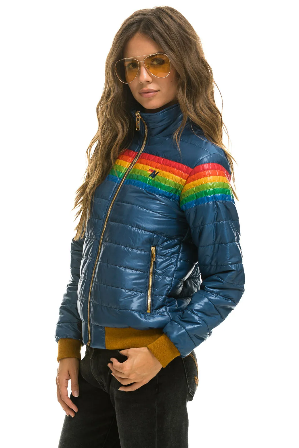 6 STRIPE JACKET - GLOSSY DEEP BLUE sold by Aviator Nation product image thumbnail 4