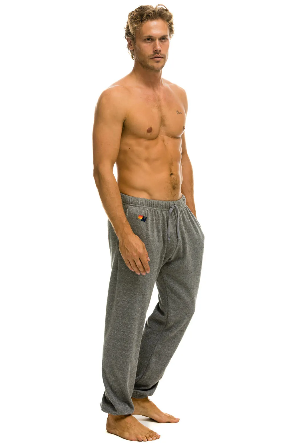 5 STRIPE SWEATPANTS - HEATHER GREY sold by Aviator Nation product image thumbnail 3
