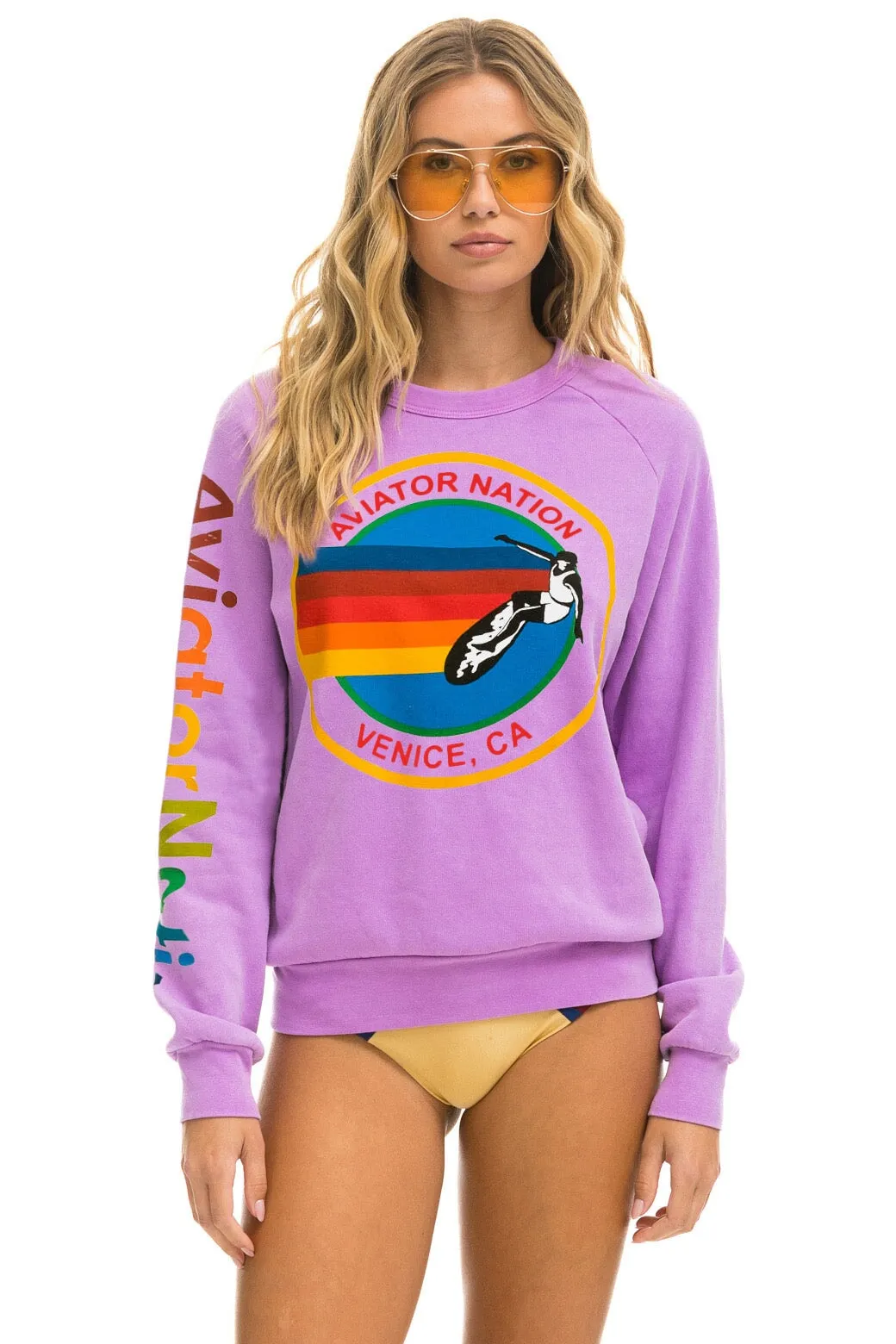 AVIATOR NATION SWEATSHIRT - NEON PURPLE sold by Aviator Nation
