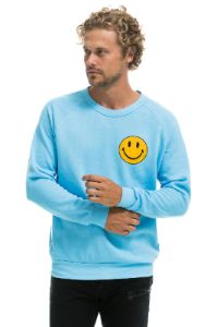 SMILEY 2 CREW SWEATSHIRT - SKY sold by Aviator Nation