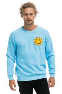 SMILEY 2 CREW SWEATSHIRT - SKY sold by Aviator Nation