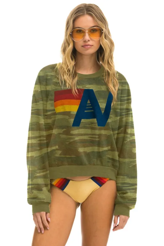 LOGO RELAXED CREW SWEATSHIRT - CAMO sold by Aviator Nation