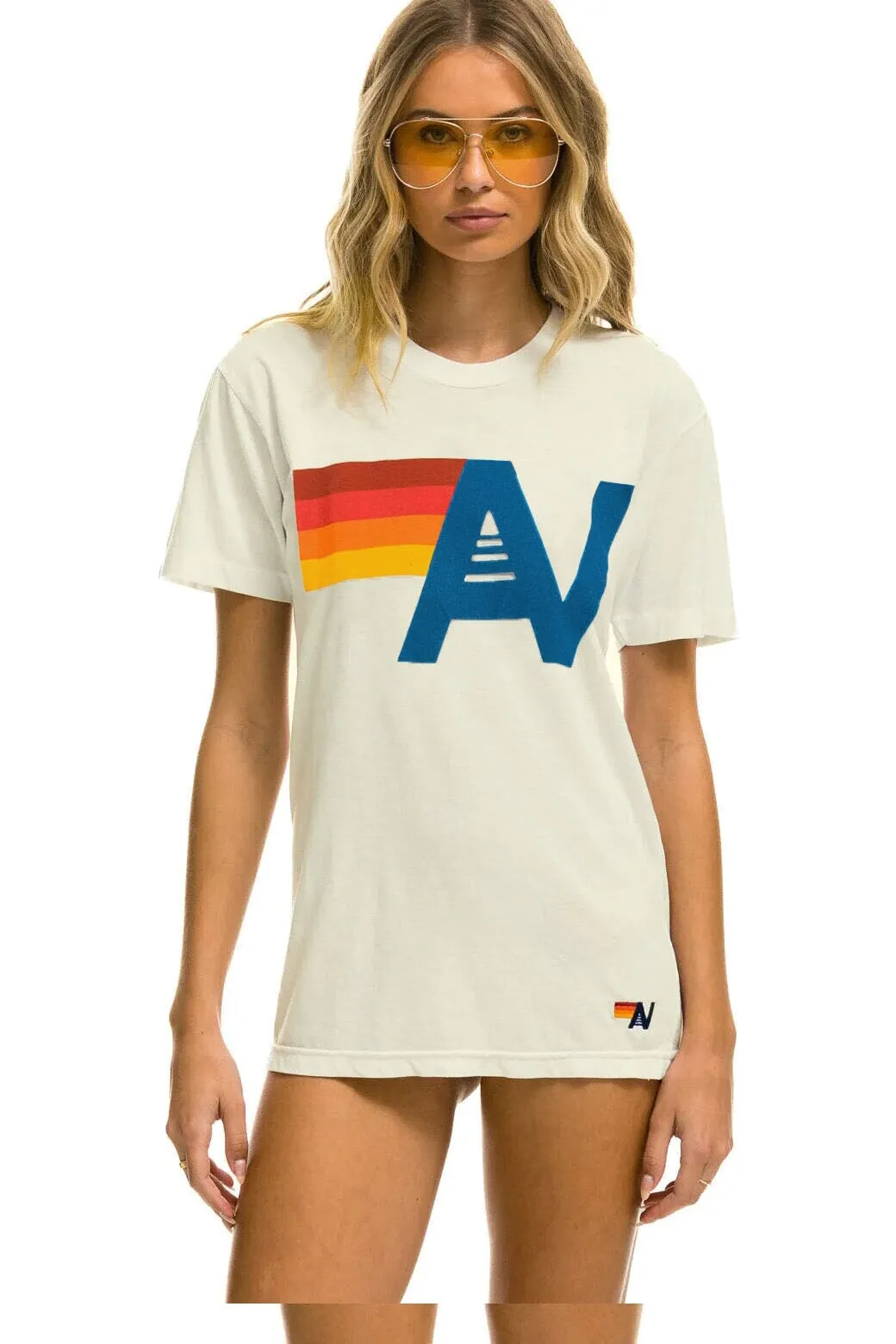 LOGO TEE - VINTAGE WHITE sold by Aviator Nation