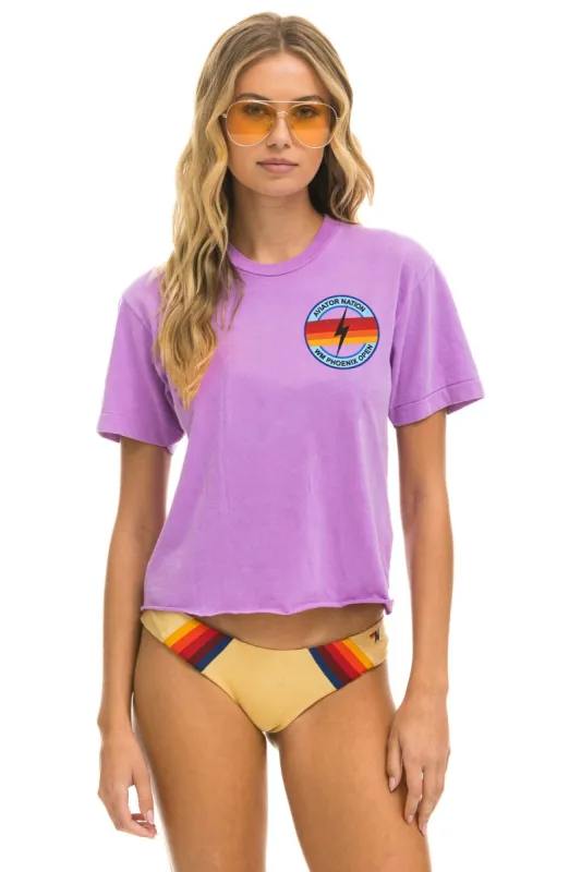WASTE MANAGEMENT OPEN 2024 BOYFRIEND TEE - NEON PURPLE sold by Aviator Nation