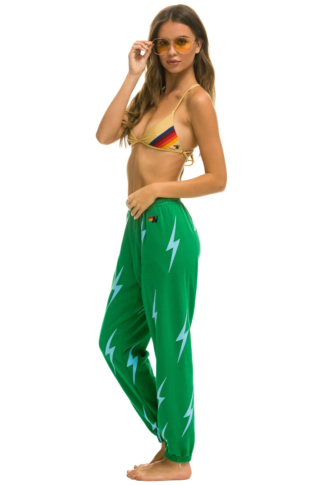 BOLT STITCH REPEAT SWEATPANTS - KELLY GREEN // BLUE sold by Aviator Nation product image thumbnail 2