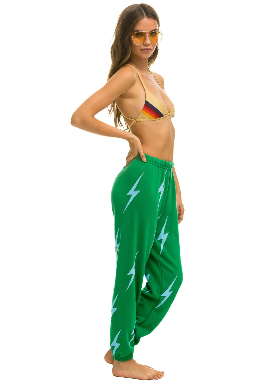 BOLT STITCH REPEAT SWEATPANTS - KELLY GREEN // BLUE sold by Aviator Nation product image thumbnail 3