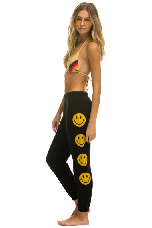 SMILEY 2 SWEATPANTS - BLACK sold by Aviator Nation