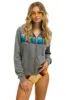 5 STRIPE HOODIE - HEATHER GREY // BLUE sold by Aviator Nation