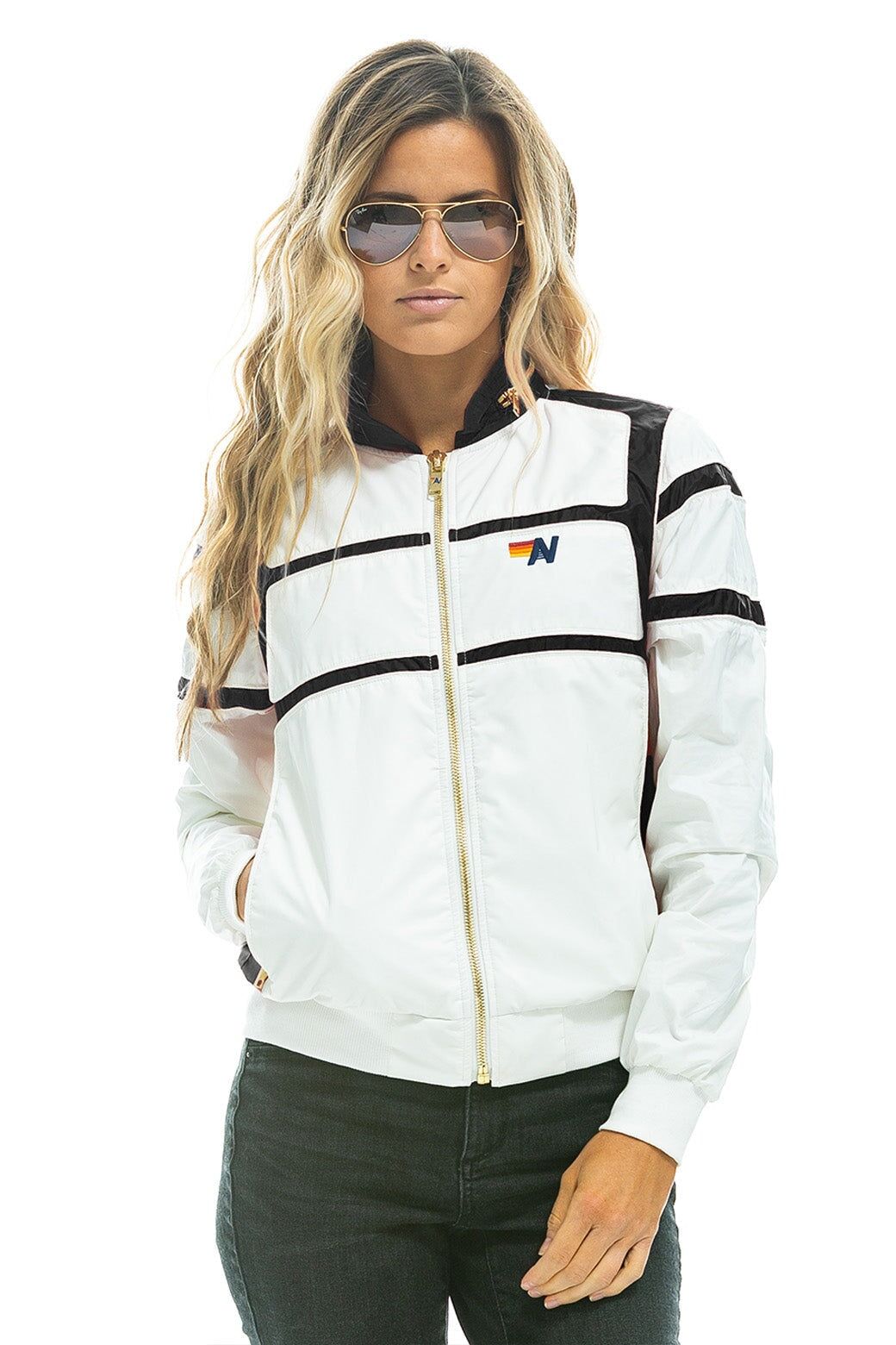 RACER JACKET WHITE // BLACK sold by Aviator Nation