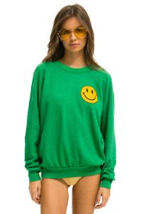 SMILEY 2 CREW SWEATSHIRT - KELLY GREEN sold by Aviator Nation