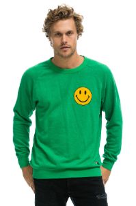 SMILEY 2 CREW SWEATSHIRT - KELLY GREEN sold by Aviator Nation