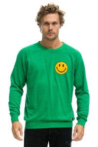 SMILEY 2 CREW SWEATSHIRT - KELLY GREEN sold by Aviator Nation