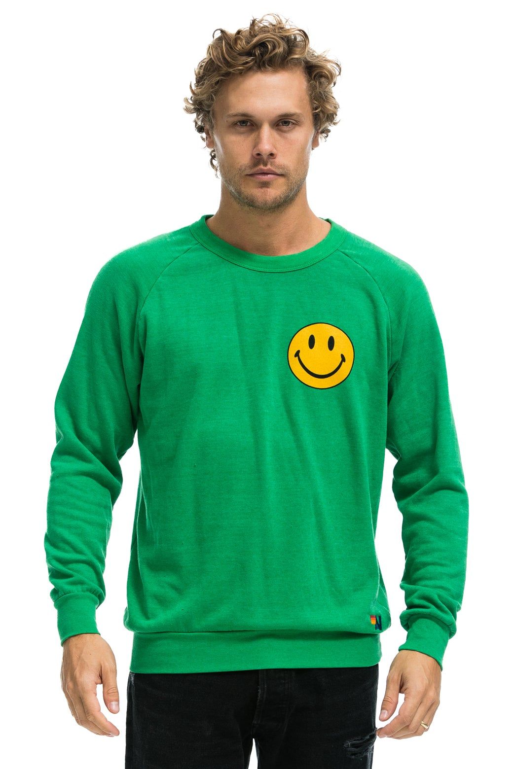 SMILEY 2 CREW SWEATSHIRT - KELLY GREEN sold by Aviator Nation product image thumbnail 2