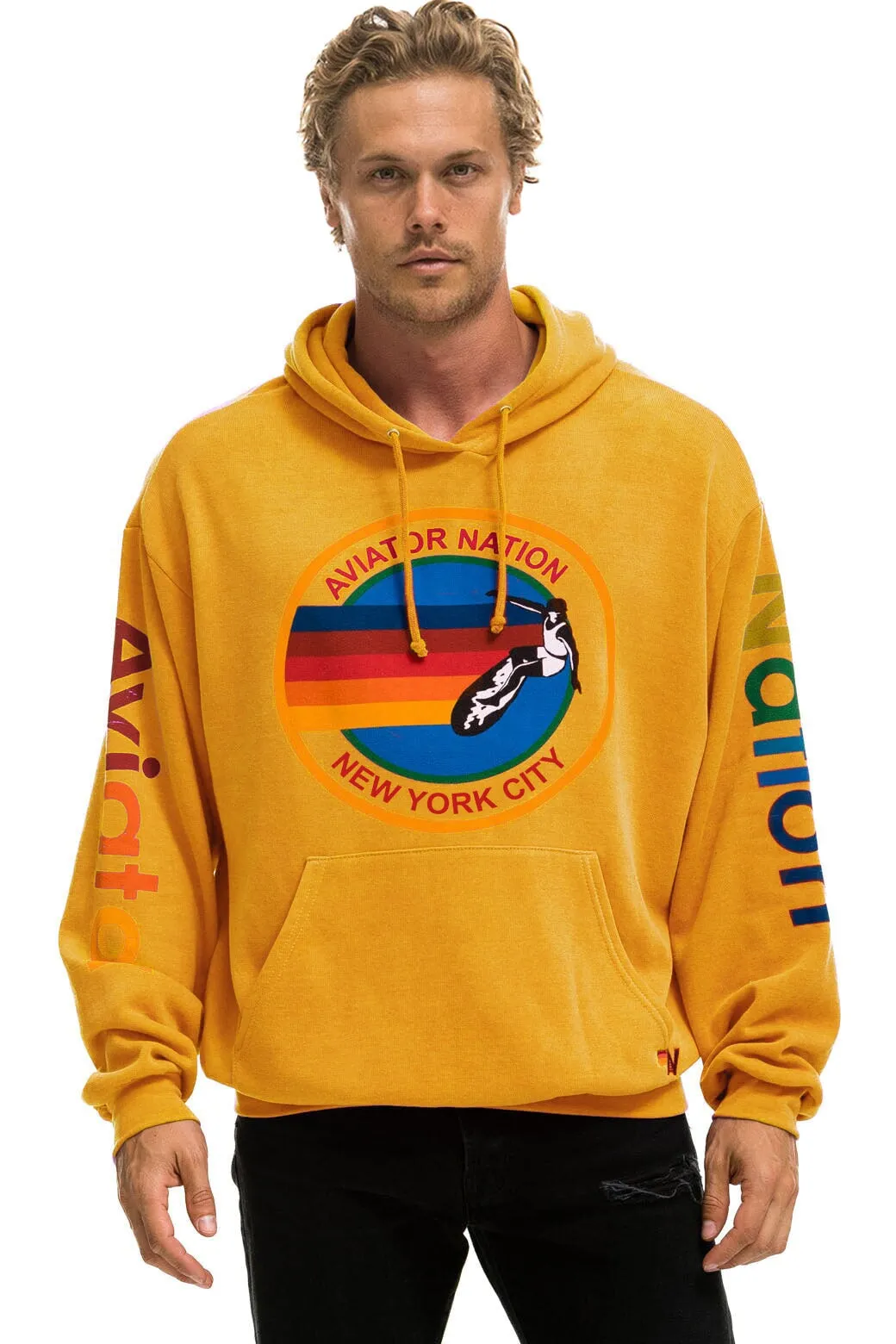 AVIATOR NATION NEW YORK CITY RELAXED PULLOVER HOODIE - GOLD sold by Aviator Nation product image thumbnail 2