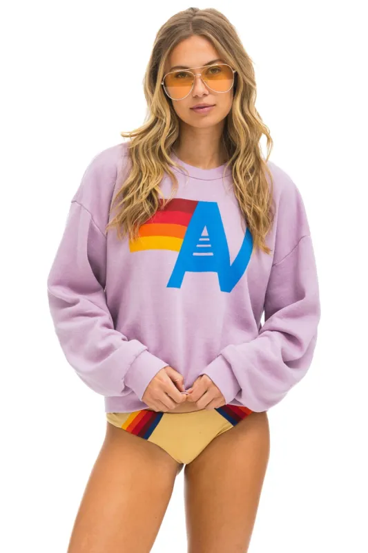 LOGO RELAXED CREW SWEATSHIRT - MAUVE sold by Aviator Nation
