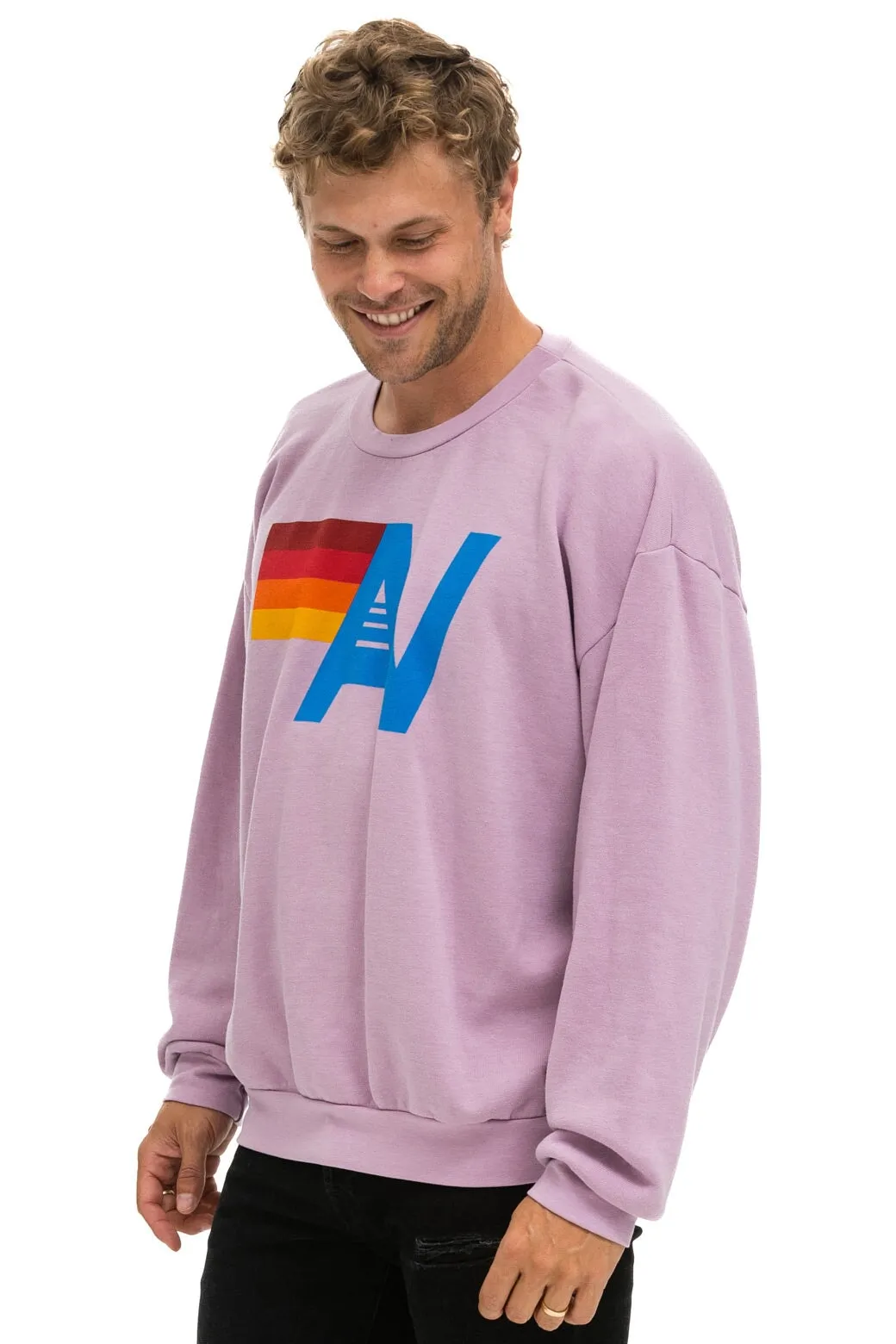LOGO RELAXED CREW SWEATSHIRT - MAUVE sold by Aviator Nation product image thumbnail 4