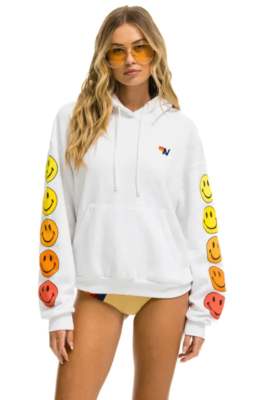 SMILEY SUNSET RELAXED PULLOVER HOODIE - WHITE sold by Aviator Nation