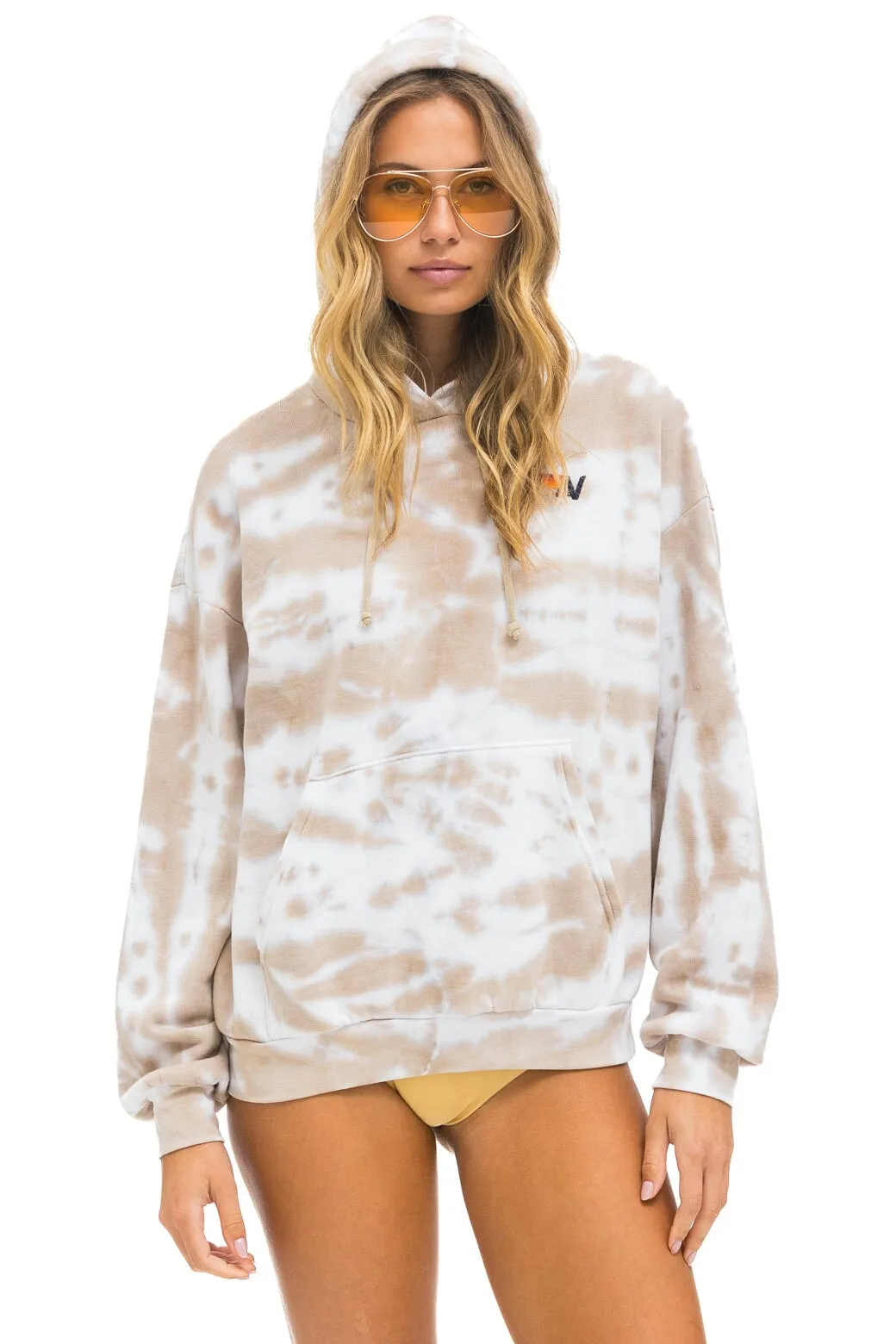 HAND DYED PULLOVER HOODIE RELAXED - TIE DYE SAND sold by Aviator Nation