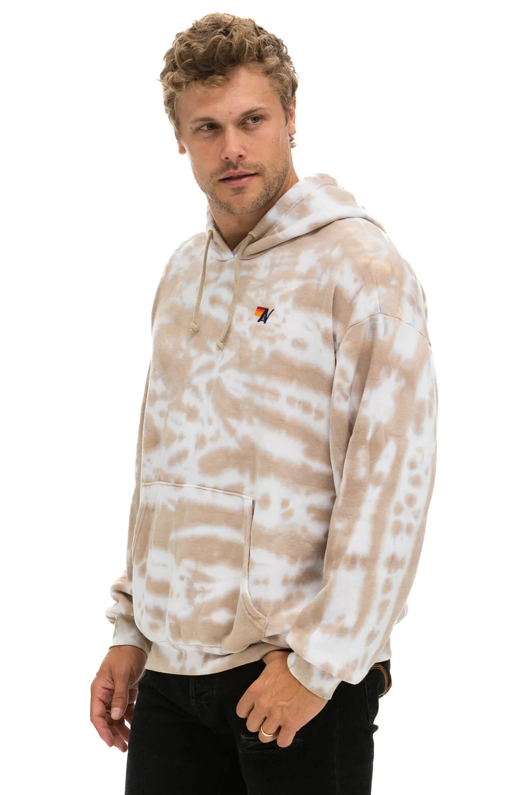 HAND DYED PULLOVER HOODIE RELAXED - TIE DYE SAND sold by Aviator Nation product image thumbnail 4