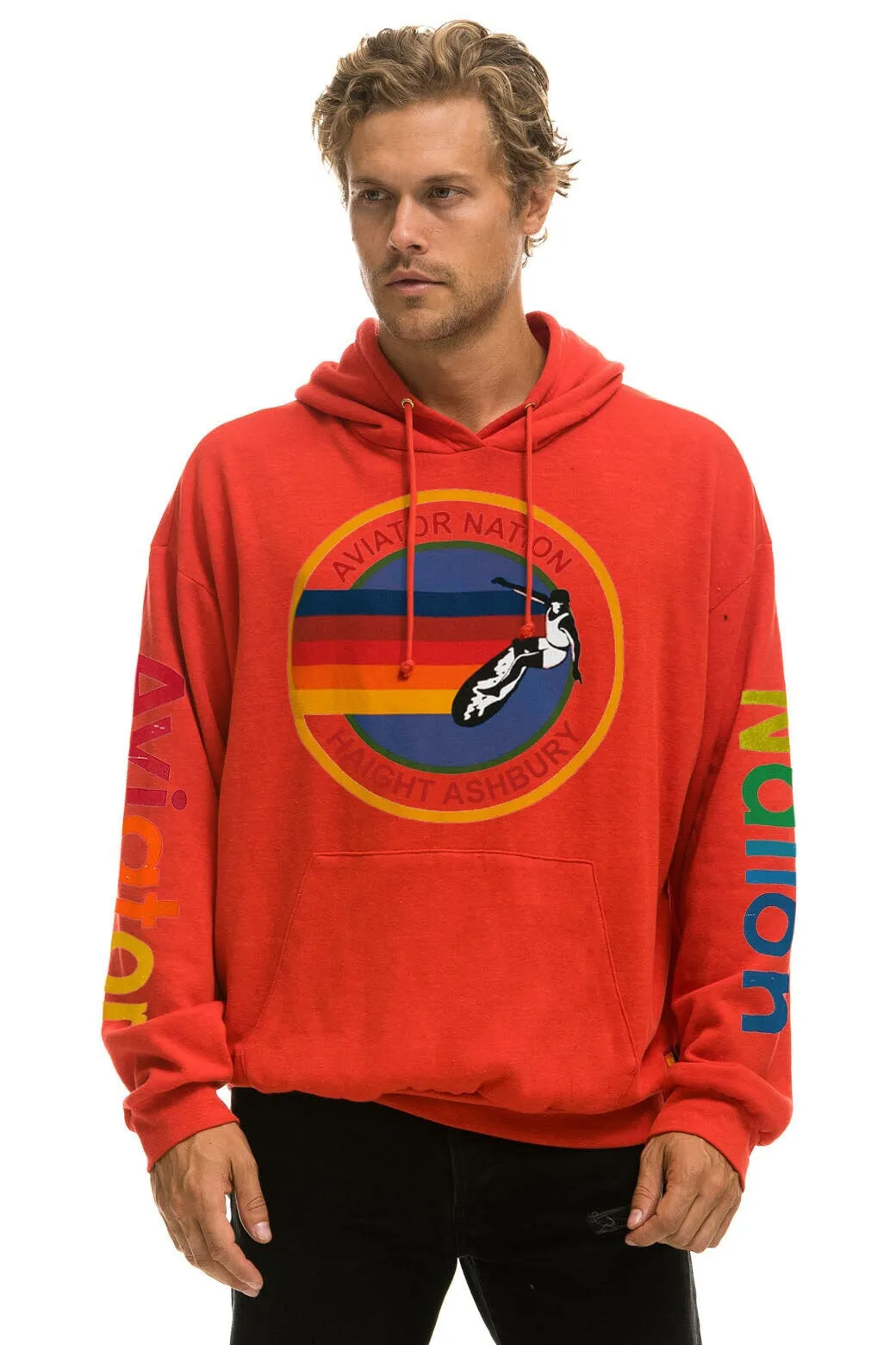 AVIATOR NATION HAIGHT ASHBURY RELAXED PULLOVER HOODIE - RED sold by Aviator Nation product image thumbnail 2