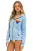 RAINBOW HEART STITCH ZIP HOODIE - ICE sold by Aviator Nation