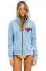 RAINBOW HEART STITCH ZIP HOODIE - ICE sold by Aviator Nation