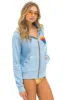 RAINBOW HEART STITCH ZIP HOODIE - ICE sold by Aviator Nation