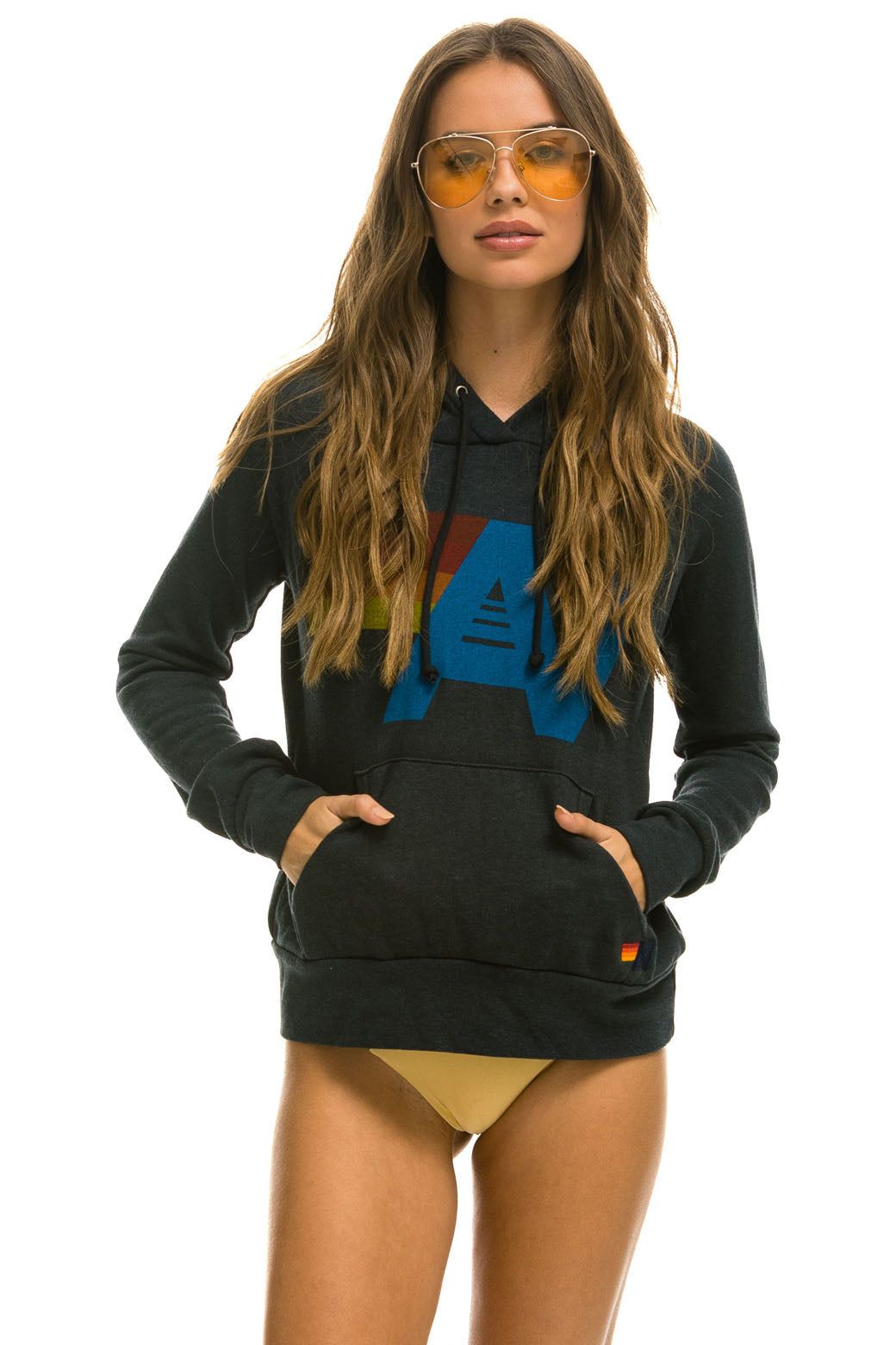 LOGO PULLOVER HOODIE - CHARCOAL sold by Aviator Nation