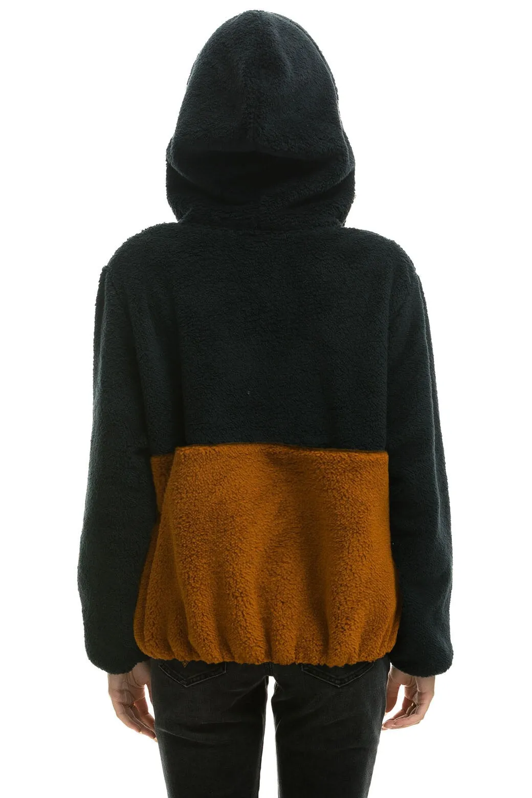 TEDDY UNISEX HOODED HALF ZIP COLOR BLOCK JACKET - BLACK sold by Aviator Nation product image thumbnail 2