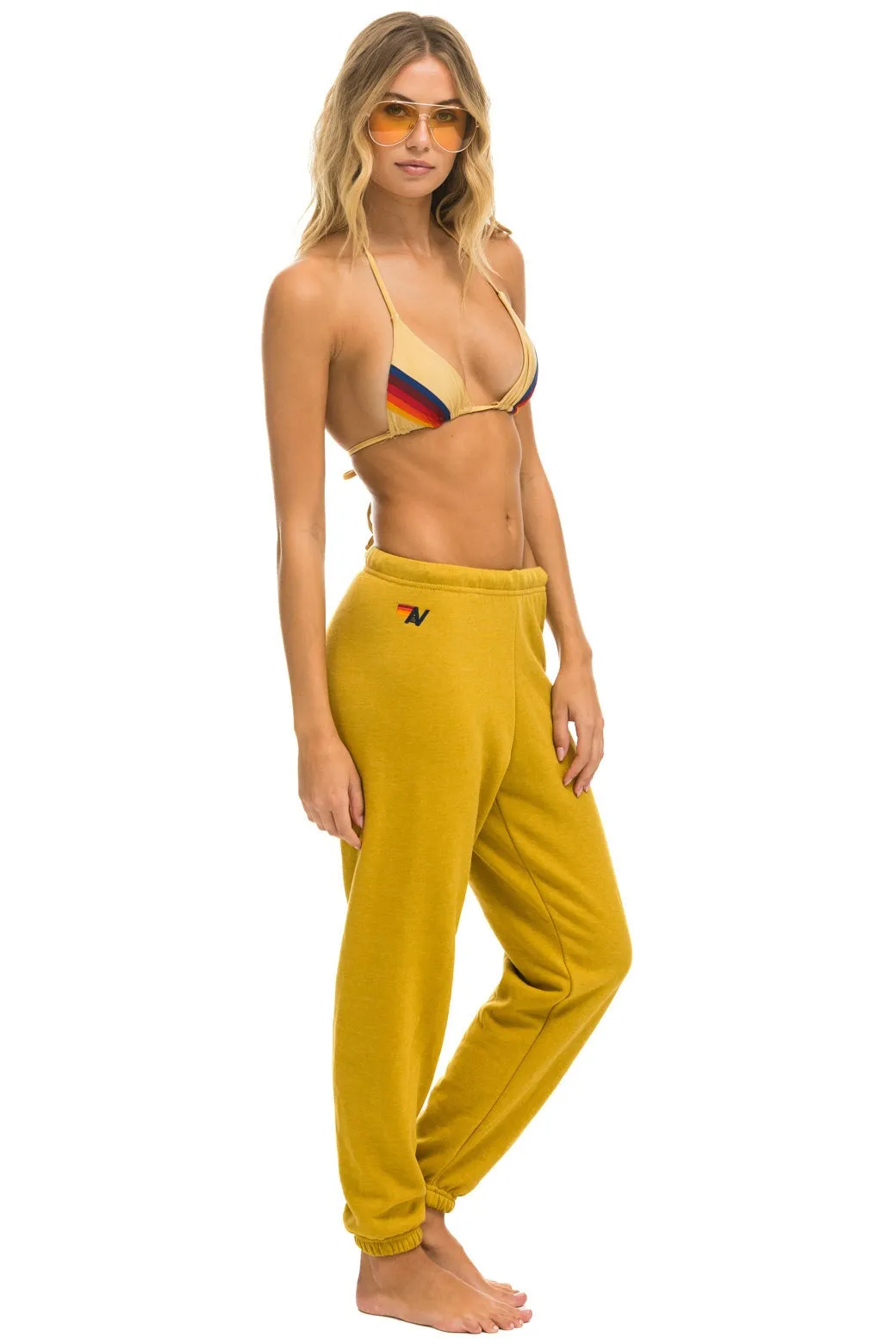 5 STRIPE SWEATPANTS - KHAKI // TAN sold by Aviator Nation product image thumbnail 3