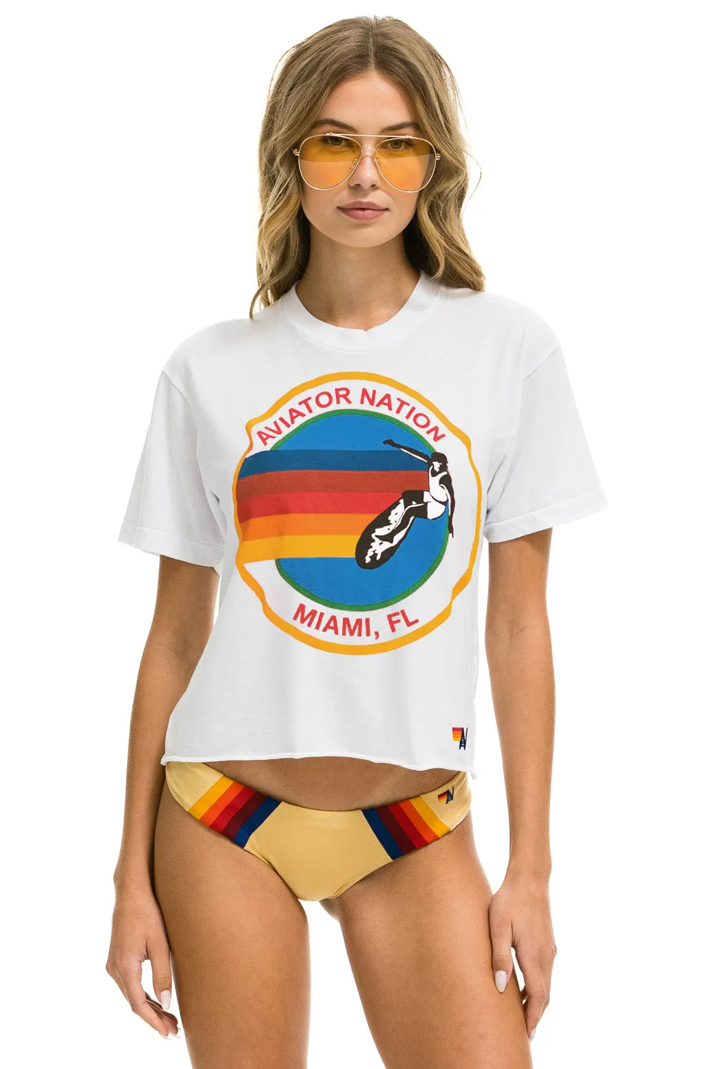 SIGNATURE MIAMI BOYFRIEND TEE - WHITE sold by Aviator Nation