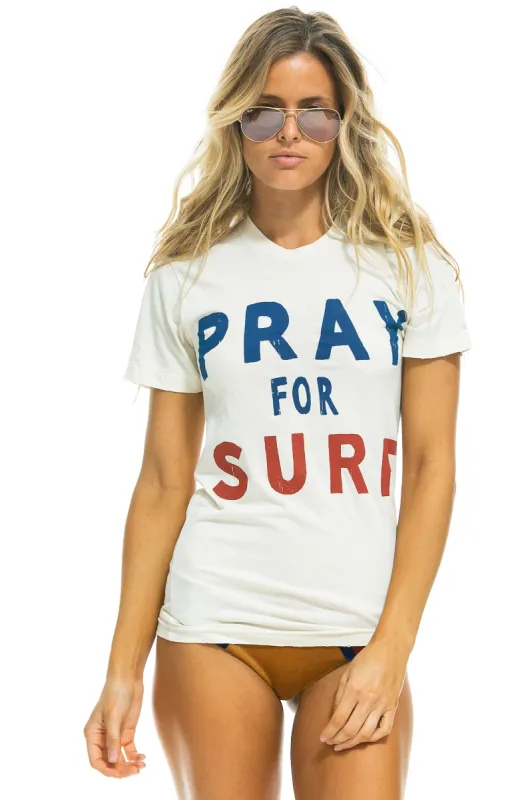PRAY FOR SURF TEE - VINTAGE WHITE sold by Aviator Nation