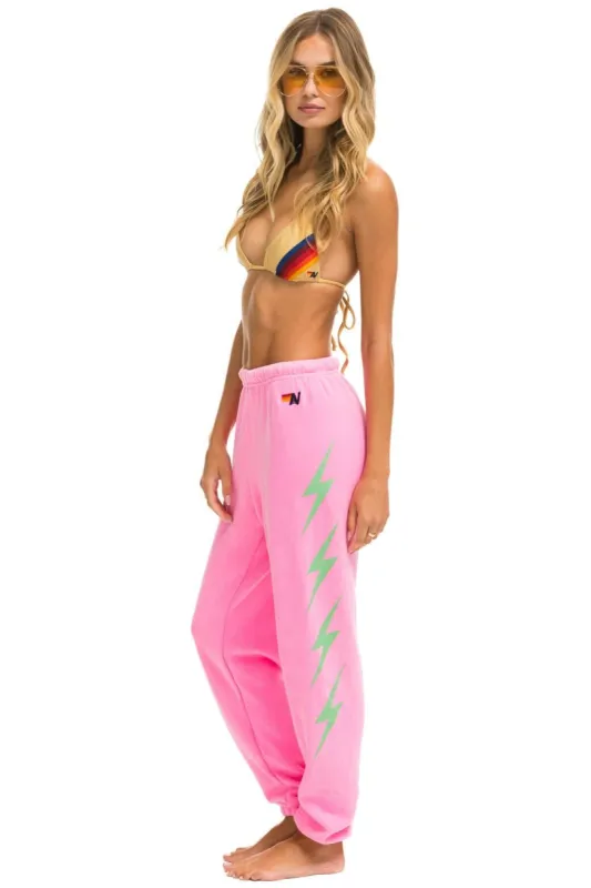 BOLT 4 SWEATPANTS - NEON PINK // MINT sold by Aviator Nation
