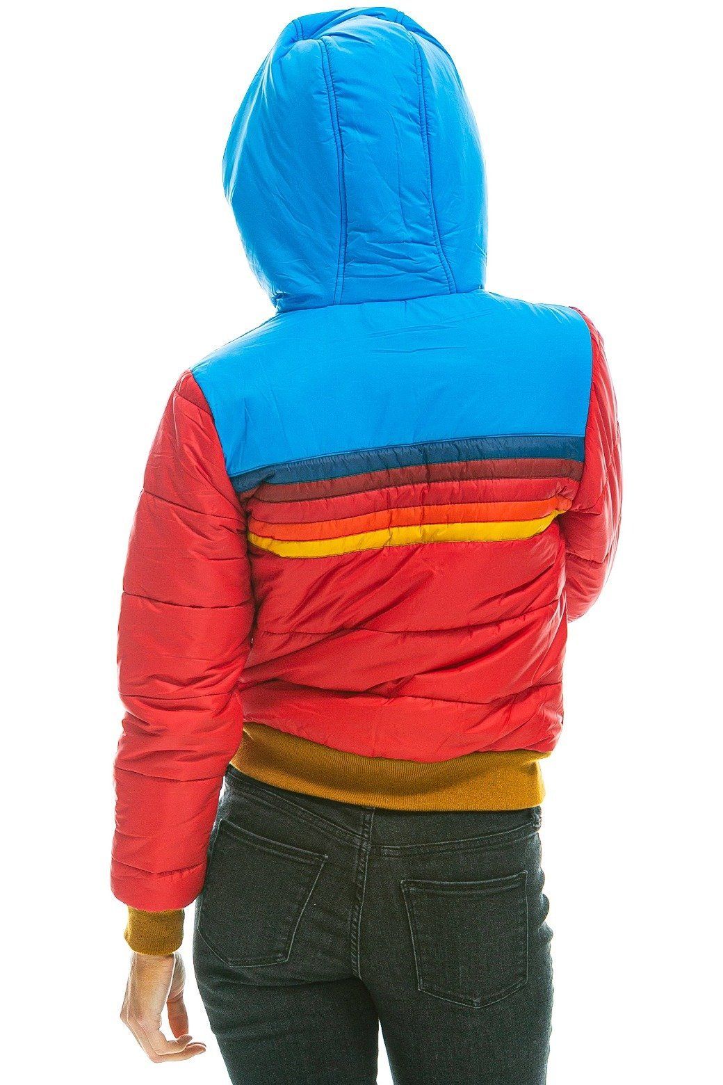 TREKKER 2 HOODED PUFFER JACKET - CHERRY sold by Aviator Nation product image thumbnail 2