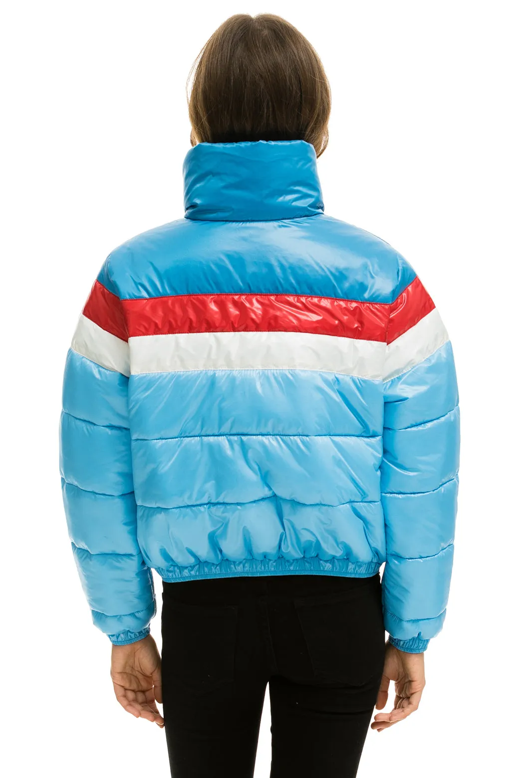 COLOR BLOCK LUXE APRES PUFFER JACKET - SKY GLOSSY sold by Aviator Nation product image thumbnail 3