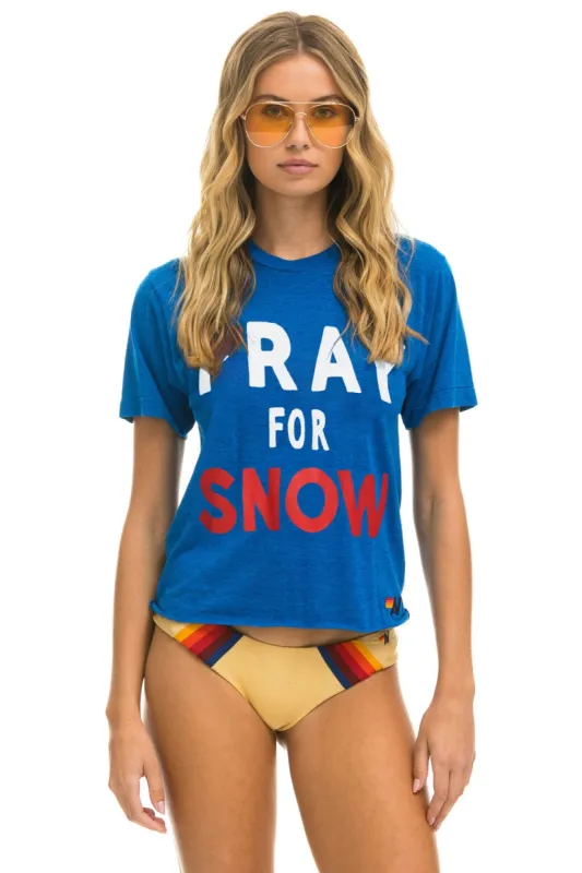 PRAY FOR SNOW BOYFRIEND TEE - OCEAN sold by Aviator Nation