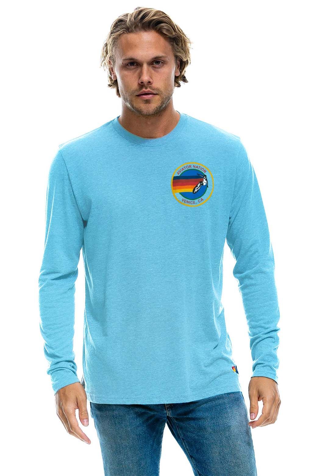 AVIATOR NATION LONG SLEEVE TEE - SKY sold by Aviator Nation