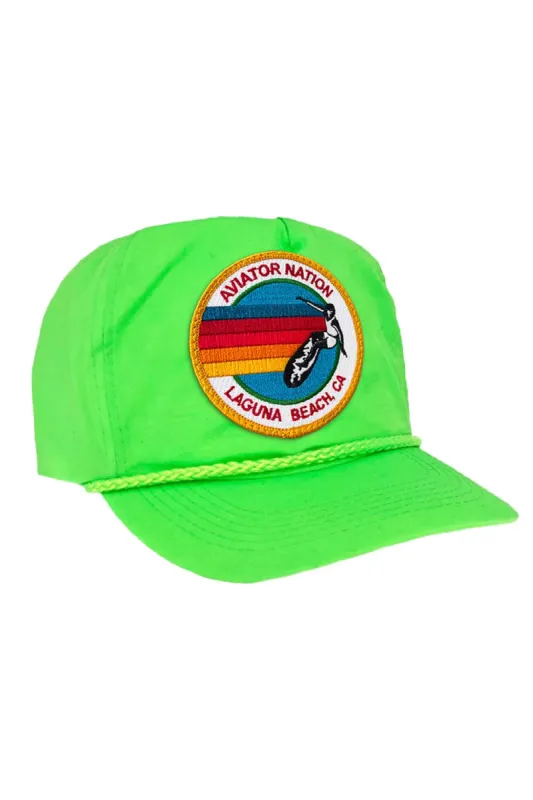 SIGNATURE LAGUNA BEACH VINTAGE NYLON TRUCKER HAT sold by Aviator Nation