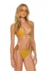 SPARKLE 2 TONE TURKS SIDE TIE CHEEKY BIKINI BOTTOMS - GOLD // MOCHA sold by Aviator Nation