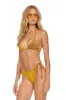 SPARKLE 2 TONE TURKS SIDE TIE CHEEKY BIKINI BOTTOMS - GOLD // MOCHA sold by Aviator Nation