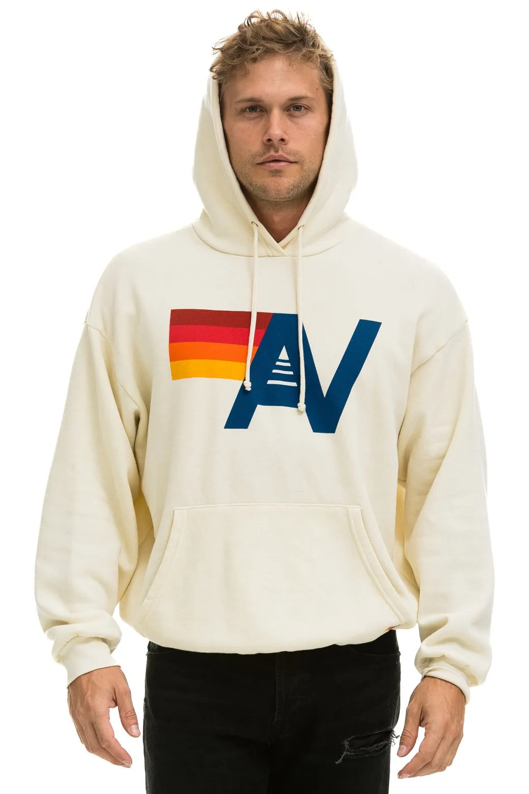 LOGO PULLOVER RELAXED HOODIE - VINTAGE WHITE sold by Aviator Nation product image thumbnail 2