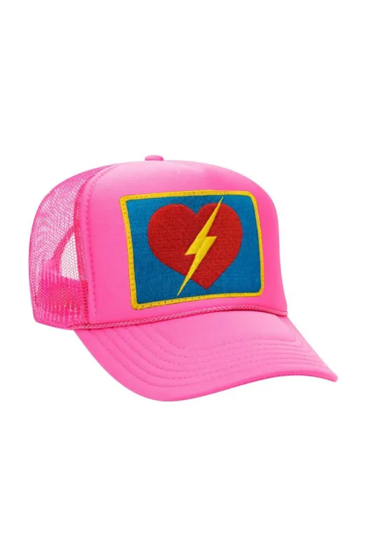 VINTAGE BOLT HEART TRUCKER HAT sold by Aviator Nation