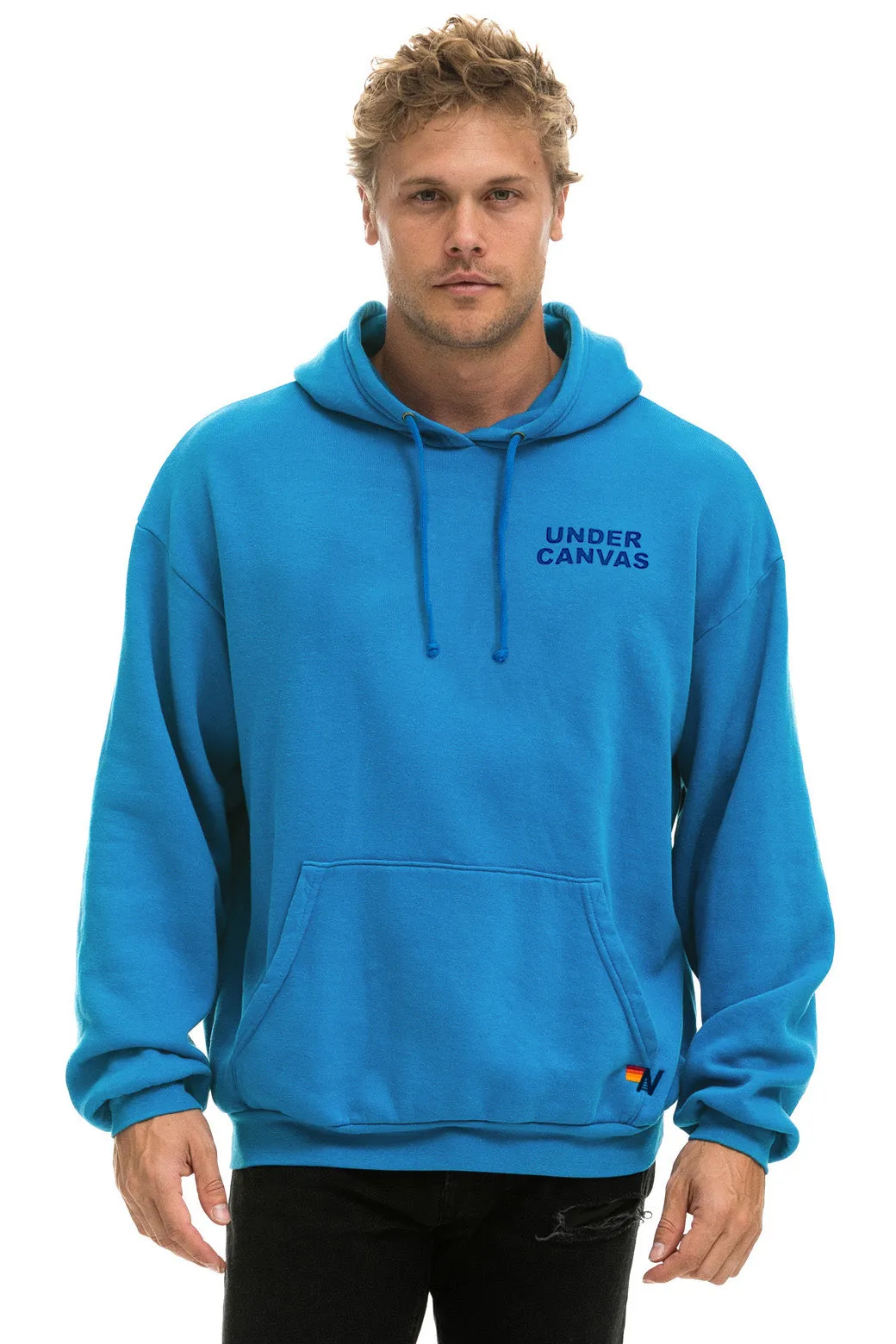 UNDER CANVAS RELAXED PULLOVER HOODIE - COBALT sold by Aviator Nation product image thumbnail 3