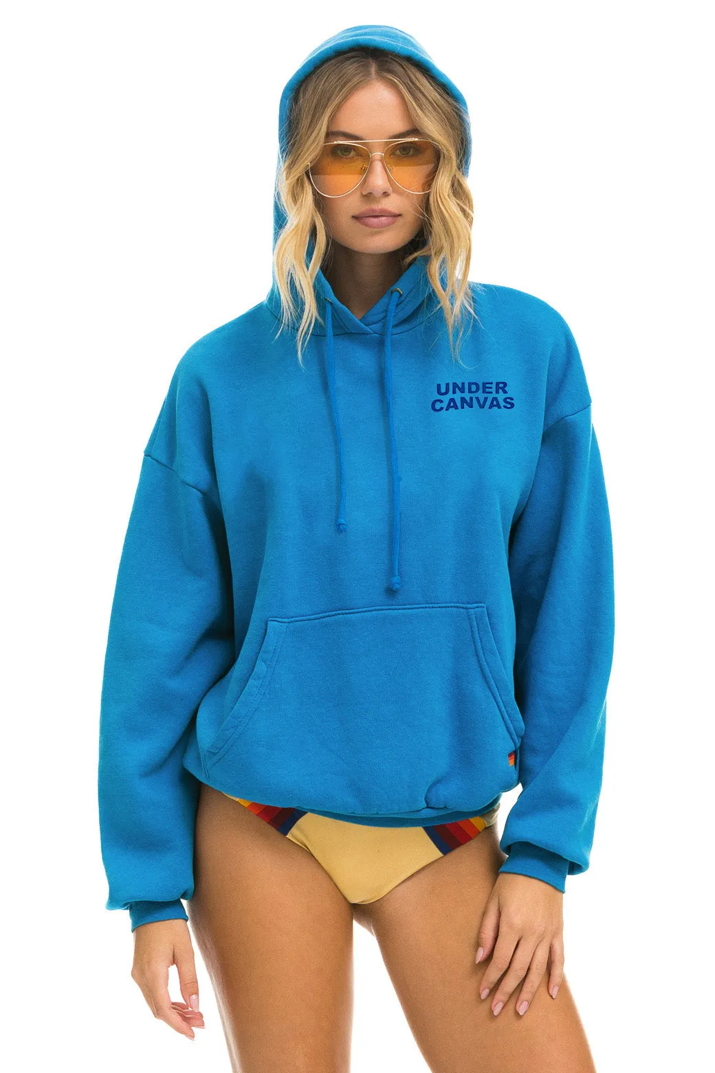 UNDER CANVAS RELAXED PULLOVER HOODIE - COBALT sold by Aviator Nation