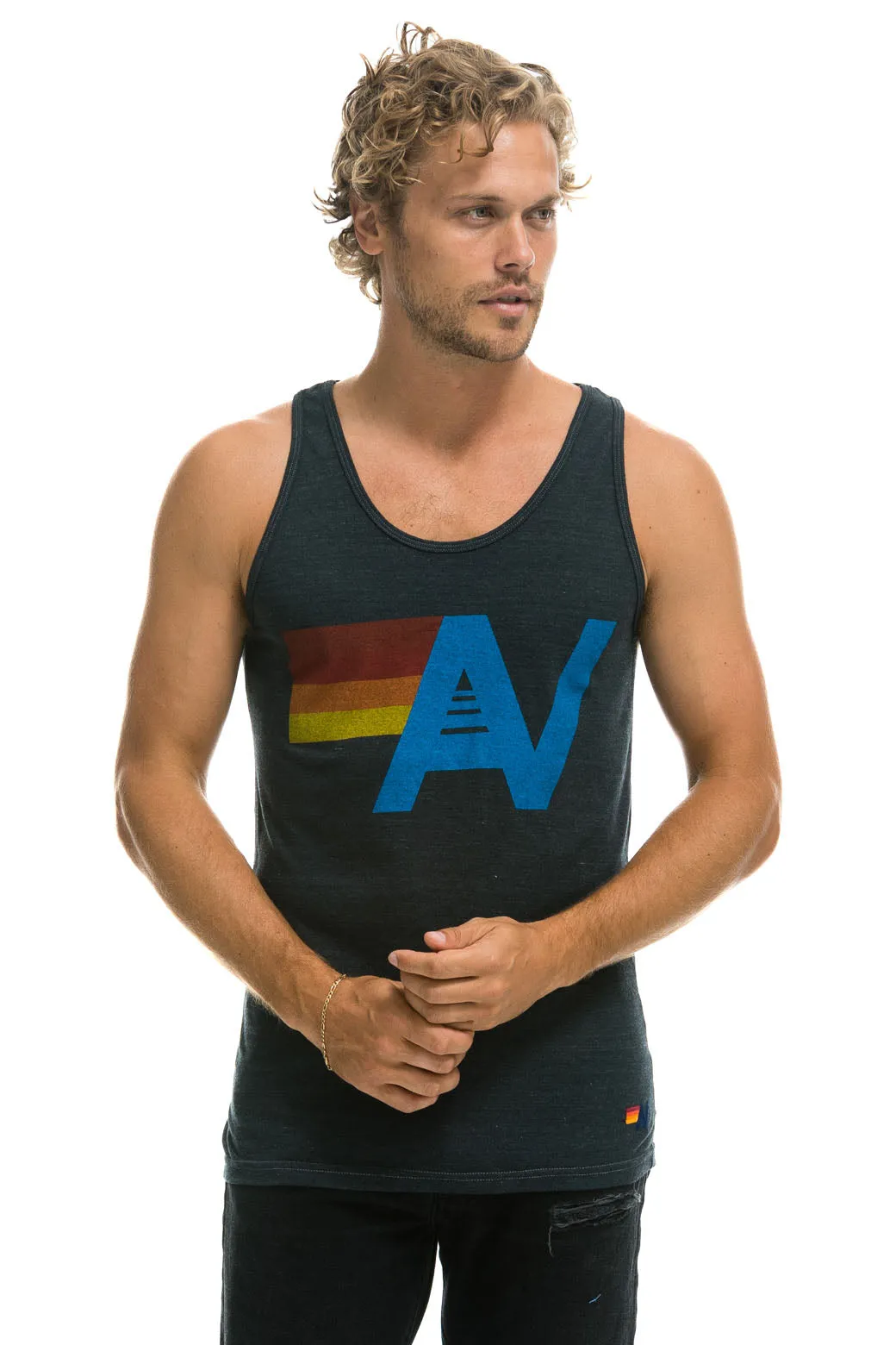 MEN'S LOGO TANK - CHARCOAL sold by Aviator Nation product image thumbnail 4