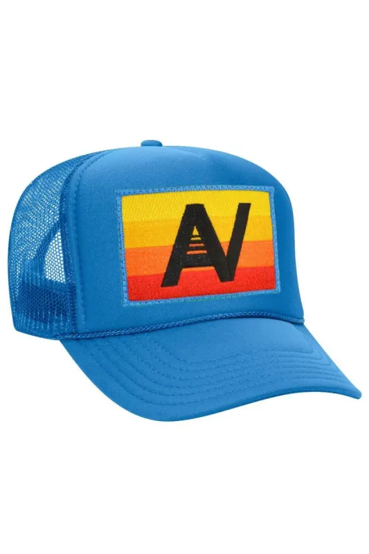 LOGO RAINBOW VINTAGE TRUCKER HAT sold by Aviator Nation