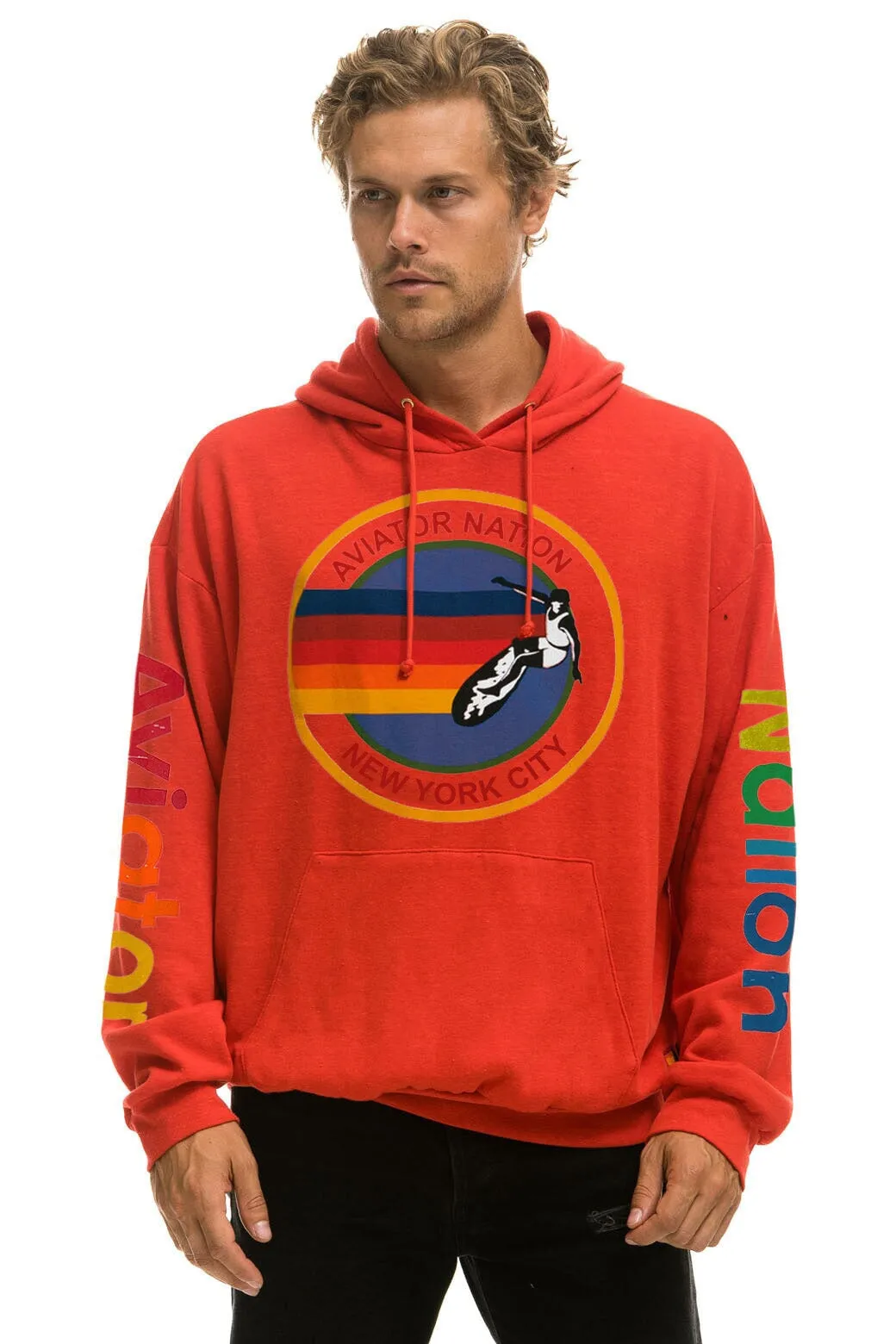 AVIATOR NATION NEW YORK CITY RELAXED PULLOVER HOODIE - RED sold by Aviator Nation product image thumbnail 2
