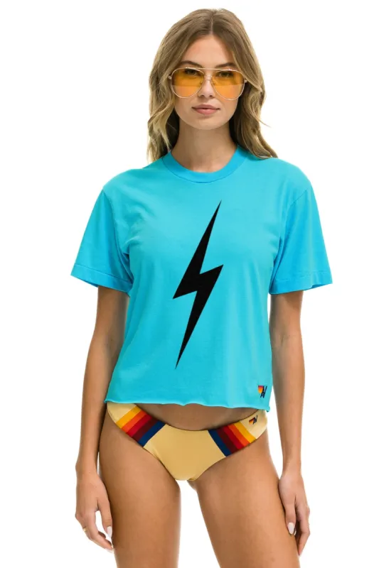 BOLT BOYFRIEND TEE - NEON BLUE sold by Aviator Nation
